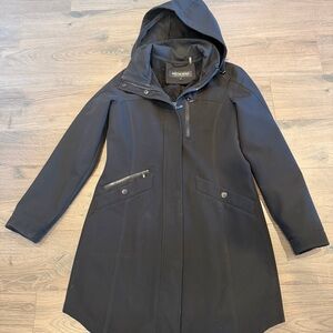 Kristen Blake Black Hooded Trench Coat - Size Small
